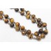 Necklace 925 Sterling Silver beads Natural brown tiger's eye stones P 316